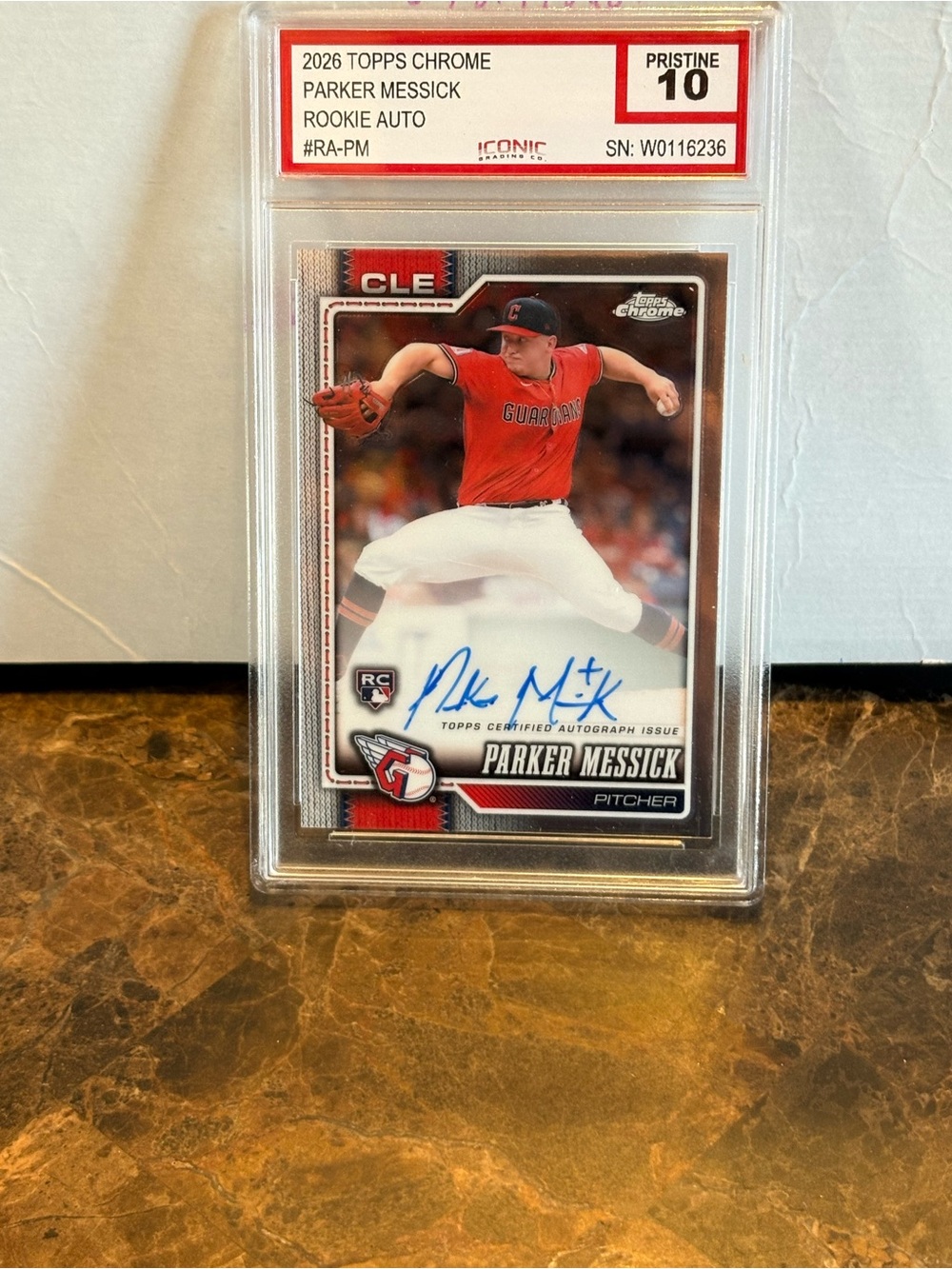 2026 Parker Messick Rookie Auto Baseball Card - Red